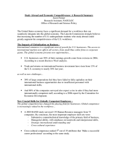 Study Abroad and Economic Competitiveness: A Research Summary Jason Fenner