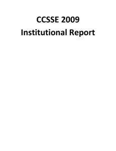 CCSSE 2009  Institutional Report 