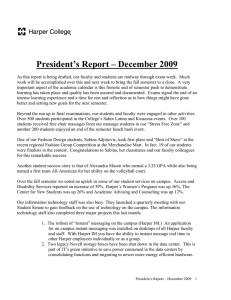 President’s Report – December 2009