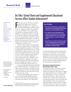 F Do Title I School Choice and Supplemental Educational Research Brief