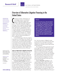 C Overview of Alternative Litigation Financing in the United States Research Brief