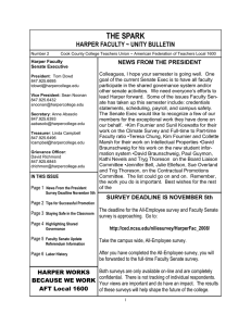 THE SPARK HARPER FACULTY ~ UNITY BULLETIN NEWS FROM THE PRESIDENT