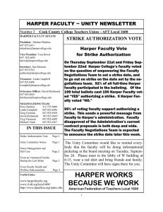 HARPER FACULTY ~ UNITY NEWSLETTER STRIKE AUTHORIZATION VOTE Harper Faculty Vote