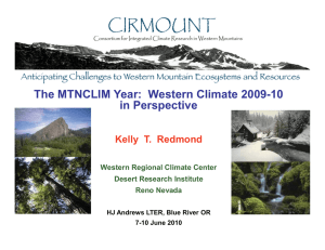 The MTNCLIM Year:  Western Climate 2009-10 in Perspective