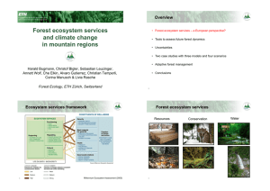 Forest ecosystem services and climate change in mountain regions