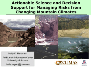 Actionable Science and Decision Support for Managing Risks from Changing Mountain Climates