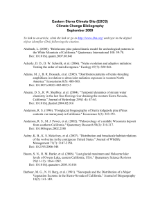 Eastern Sierra Climate Site (ESCS) Climate Change Bibliography September 2009