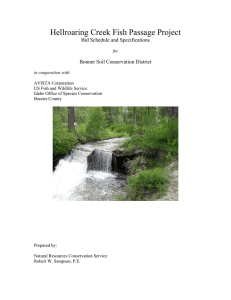 Hellroaring Creek Fish Passage Project Bid Schedule and Specifications