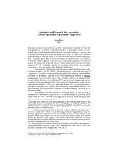 Anaphora and Semantic Interpretation: A Reinterpretation of Reinhart's Approach