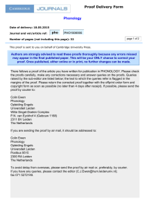 Proof  Delivery  Form Phonology
