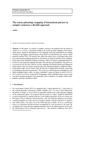 The syntax-phonology mapping of intonational phrases in