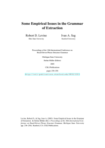 Some Empirical Issues in the Grammar of Extraction Robert D. Levine