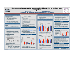Poster 2aSC28 Experimental evidence for phoneme-level inhibition in spoken word recognition