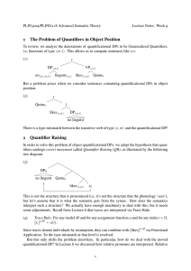 1 The Problem of Quantifiers in Object Position