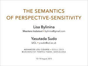 THE SEMANTICS OF PERSPECTIVE-SENSITIVITY Lisa Bylinina Yasutada Sudo