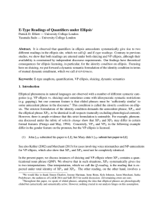 E-Type Readings of Quantifiers under Ellipsis
