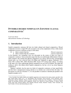 I J 1.  Introduction NVISIBLE DEGREE NOMINALS IN
