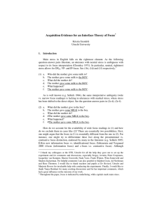 Acquisition Evidence for an Interface Theory of Focus