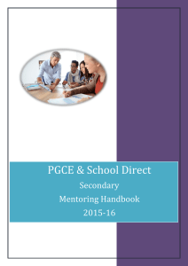 PGCE &amp; School Direct 2 015– 2016 Secondary