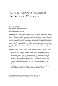 Relational Agency in Professional Practice: A CHAT Analysis