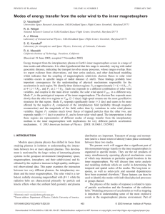 Modes of energy transfer from the solar wind to the... D. Vassiliadis R. S. Weigel