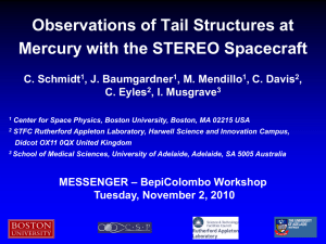 Observations of Tail Structures at Mercury with the STEREO Spacecraft C. Schmidt