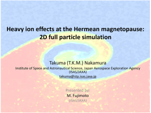 Heavy ion effects at the Hermean magnetopause: 2D full particle simulation