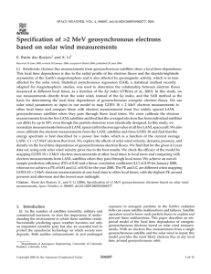 Specification of &gt;2 MeV geosynchronous electrons based on solar wind measurements