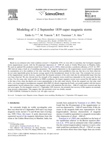 Modeling of 1–2 September 1859 super magnetic storm Xinlin Li