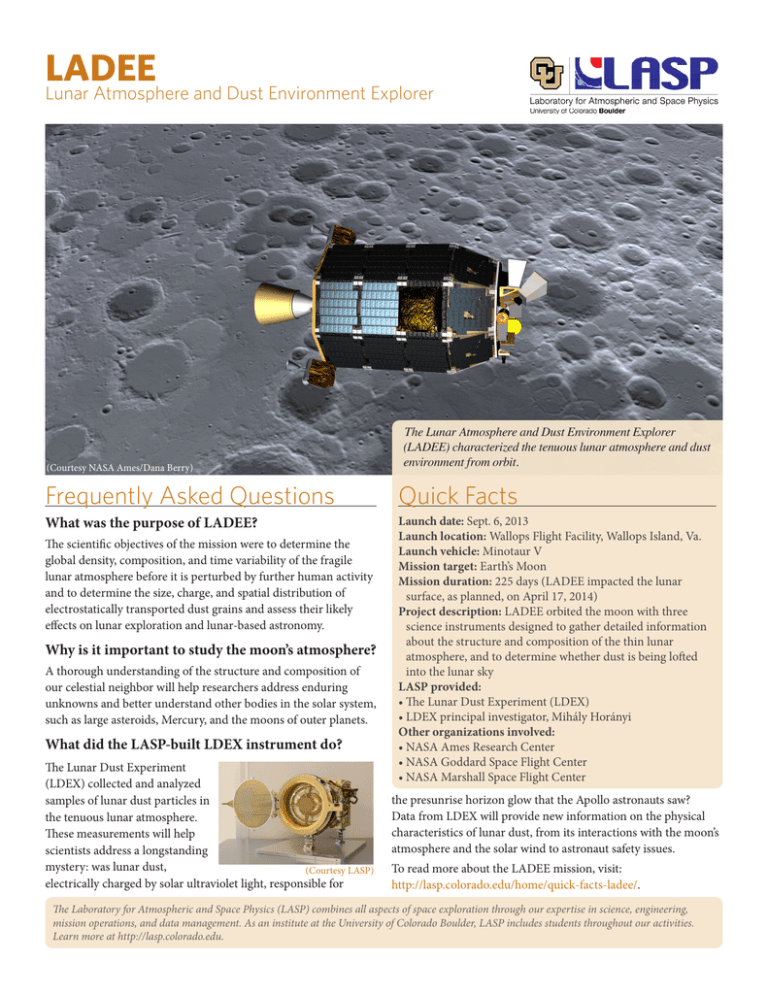 Ladee Lunar Atmosphere Dust And Environment Explorer Nasa
