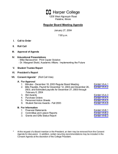 Regular Board Meeting Agenda