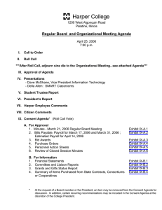 Regular Board  and Organizational Meeting Agenda