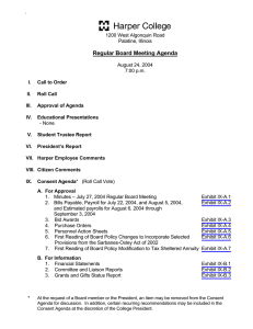 Regular Board Meeting Agenda