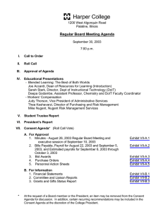 Regular Board Meeting Agenda