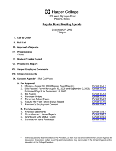 Regular Board Meeting Agenda