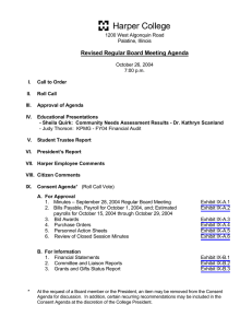 Revised Regular Board Meeting Agenda