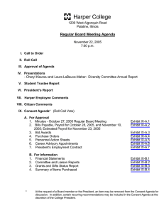 Regular Board Meeting Agenda