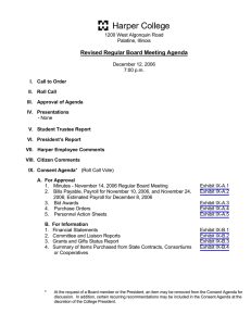 Revised Regular Board Meeting Agenda