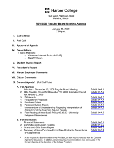 REVISED Regular Board Meeting Agenda