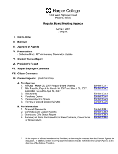 Regular Board Meeting Agenda