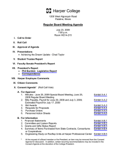 Regular Board Meeting Agenda