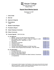 Regular Board Meeting Agenda