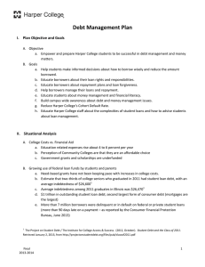 Debt Management Plan  I.  Plan Objective and Goals