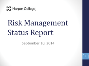 Risk Management Status Report September 10, 2014 1