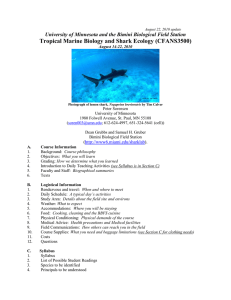 Tropical Marine Biology and Shark Ecology (CFANS3500)
