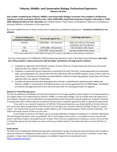 Fisheries, Wildlife, and Conservation Biology: Professional Experience