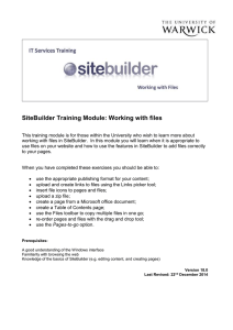 SiteBuilder Training Module: Working with files