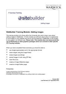 SiteBuilder Training Module: Adding images