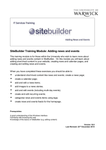 SiteBuilder Training Module: Adding news and events