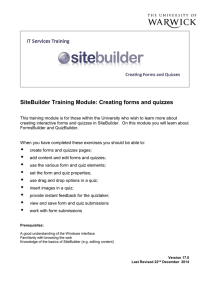 SiteBuilder Training Module: Creating forms and quizzes